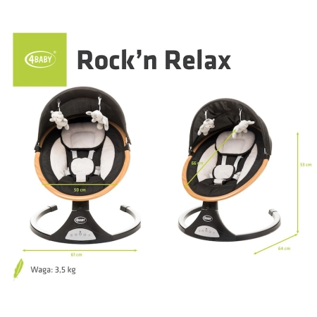 Bujaczek leżaczek 4Baby Rock'n'Relax Black